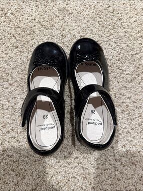 pediped Black Patent Mary Jane Dress Shoes for Kids